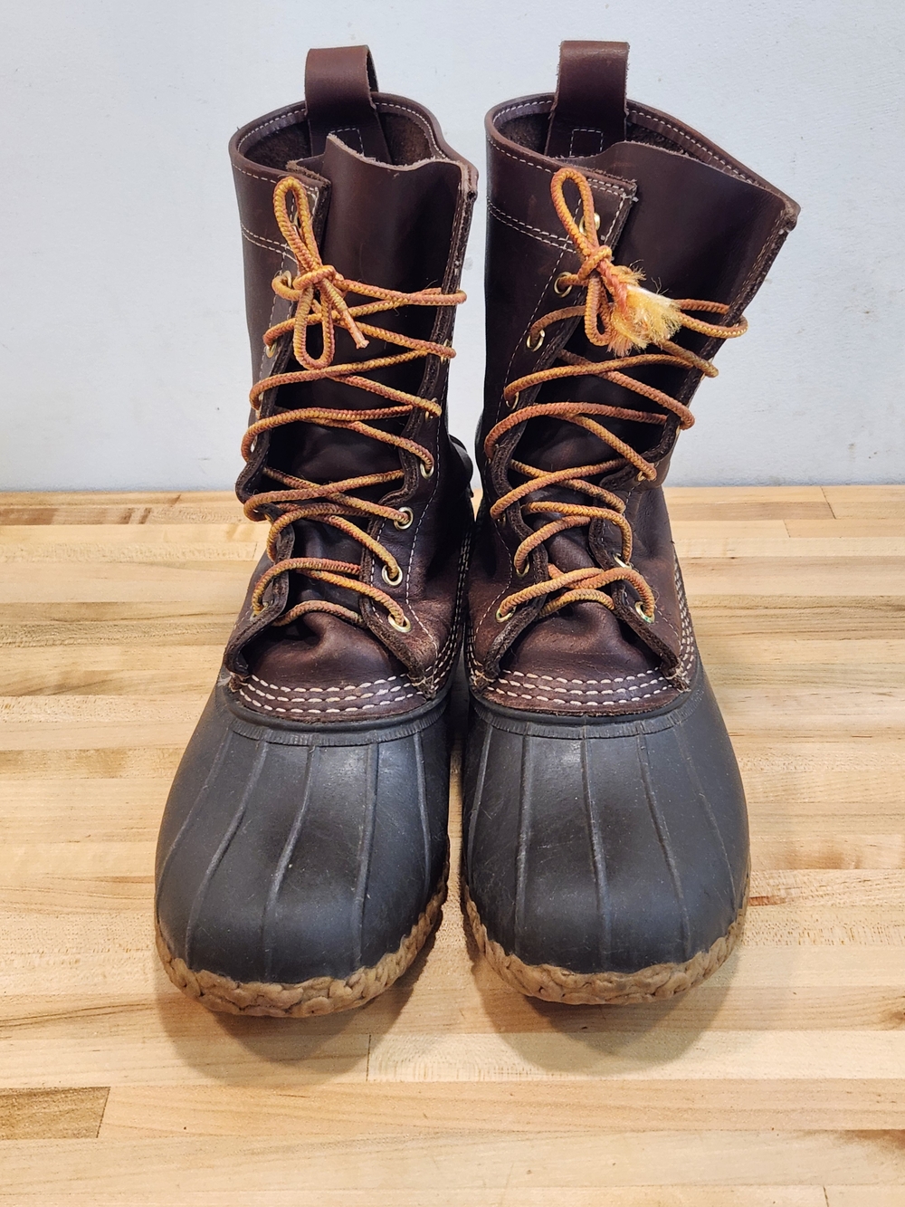 Vintage L.L. Bean Brown Leather and Rubber Duck Boots Unlined Mens 11 N